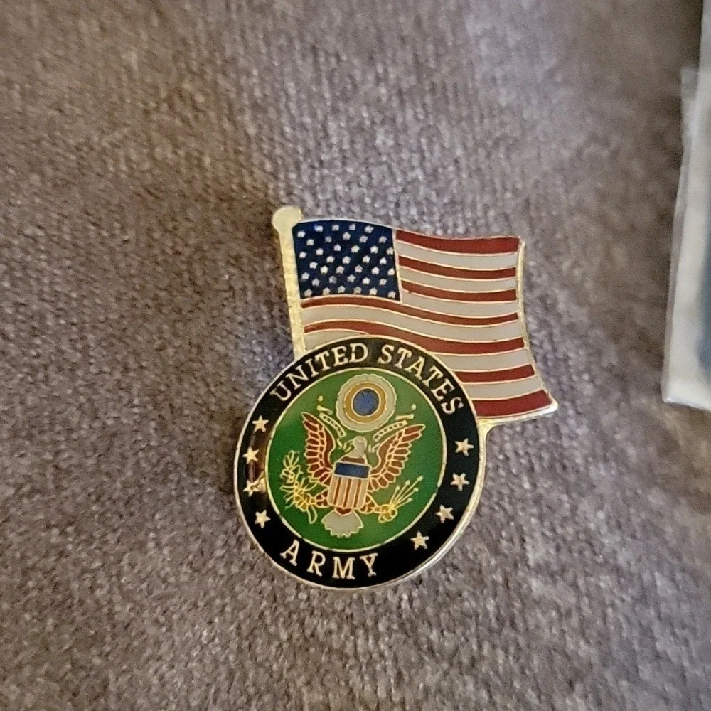 3/$30 American Flag Fourth of July Brooch Army Navy Lapel Hat Pins